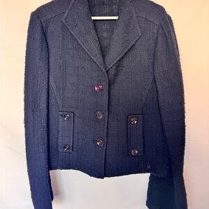 Valentino Midnight Blue Textured Blazer